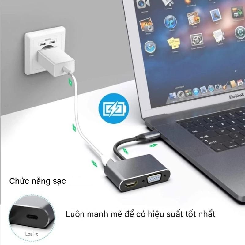 Cáp Chuyển Type C ra VGA, HDMI, USB, PD